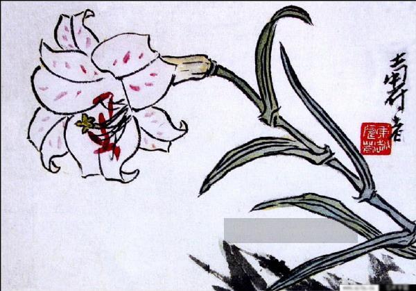 Pan tianshou Blume traditionellen chinesischen Ölgemälde